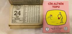 24 Nisan 1987 hediyelik orijinal Hicret takvim yaprağı (Cin Ali kitabı hediyeli:)