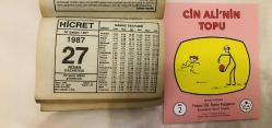 27 Nisan 1987 hediyelik orijinal Hicret takvim yaprağı (Cin Ali kitabı hediyeli:)