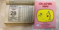 28 Nisan 1987 hediyelik orijinal Hicret takvim yaprağı (Cin Ali kitabı hediyeli:)