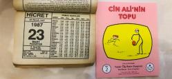 23 Mart 1987 hediyelik orijinal Hicret takvim yaprağı (Cin Ali kitabı hediyeli:)