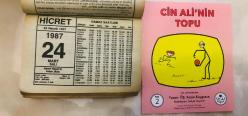 24 Mart 1987 hediyelik orijinal Hicret takvim yaprağı (Cin Ali kitabı hediyeli:)