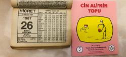 26 Mart 1987 hediyelik orijinal Hicret takvim yaprağı (Cin Ali kitabı hediyeli:)