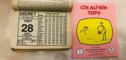 28 Mart 1987 hediyelik orijinal Hicret takvim yaprağı (Cin Ali kitabı hediyeli:)