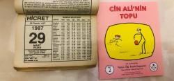 29 Mart 1987 hediyelik orijinal Hicret takvim yaprağı (Cin Ali kitabı hediyeli:)
