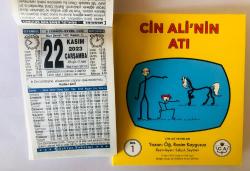 22 Kasım 2023 hediyelik orijinal Türkiye takvim yaprağı (Cin Ali kitabı hediyeli:)
