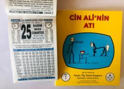 25 Kasım 2023 hediyelik orijinal Türkiye takvim yaprağı (Cin Ali kitabı hediyeli:)