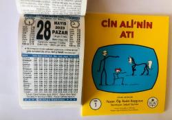 28 Mayıs 2023 hediyelik orijinal Türkiye takvim yaprağı (Cin Ali kitabı hediyeli:)