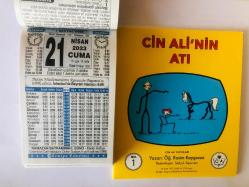 21 Nisan 2023 hediyelik orijinal Türkiye takvim yaprağı (Cin Ali kitabı hediyeli:)
