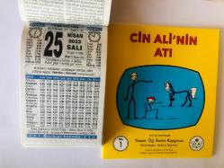 25 Nisan 2023 hediyelik orijinal Türkiye takvim yaprağı (Cin Ali kitabı hediyeli:)