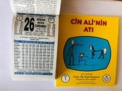 26 Nisan 2023 hediyelik orijinal Türkiye takvim yaprağı (Cin Ali kitabı hediyeli:)