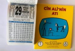 29 Nisan 2023 hediyelik orijinal Türkiye takvim yaprağı (Cin Ali kitabı hediyeli:)