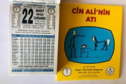 22 Mart 2023 hediyelik orijinal Türkiye takvim yaprağı (Cin Ali kitabı hediyeli:)