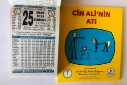 25 Mart 2023 hediyelik orijinal Türkiye takvim yaprağı (Cin Ali kitabı hediyeli:)