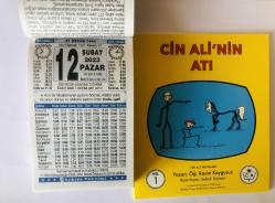 12 Şubat 2023 hediyelik orijinal Türkiye takvim yaprağı (Cin Ali kitabı hediyeli:)