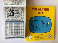 25 Şubat 2023 hediyelik orijinal Türkiye takvim yaprağı (Cin Ali kitabı hediyeli:)