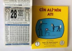 28 Şubat 2023 hediyelik orijinal Türkiye takvim yaprağı (Cin Ali kitabı hediyeli:)