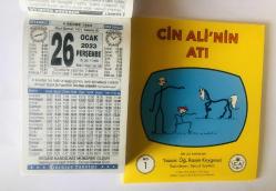 26 Ocak 2023 hediyelik orijinal Türkiye takvim yaprağı (Cin Ali kitabı hediyeli:)