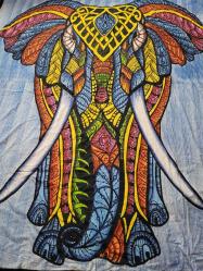 Fil Temalı, Afrika yapımı Duvar veya Yatak Örtüsü, 2m.x2m.