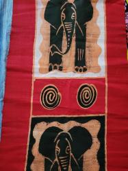 Fil Temalı, Afrika yapımı Duvar Örtüsü, 1.50m. X 45 cm.