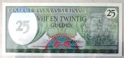 SURİNAM=1985  25 Gulden  P-127b  ÇİL'