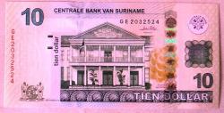 SURİNAM=2010  10 Dollar  P-163a  ÇİL'
