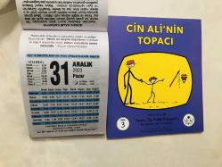 31 Aralık 2023 hediyelik orijinal Fazilet takvim yaprağı (Cin Ali kitabı hediyeli:)