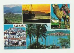 5 PARÇALI ESKİ BİR MARMARİS KARTPOSTALI...
