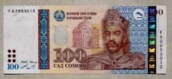 TACİKİSTAN=1999 (2000)  100 Somoni  P-19  ÇİL'