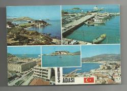 1981 POSTADAN GEÇMİŞ KUŞADASI 5 PARÇALI DÖNEM KARTPOSTALI...