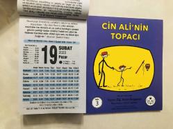 19 Şubat 2023 hediyelik orijinal Fazilet takvim yaprağı (Cin Ali kitabı hediyeli:)