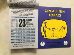 23 Şubat 2023 hediyelik orijinal Fazilet takvim yaprağı (Cin Ali kitabı hediyeli:)