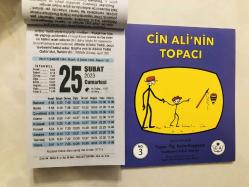25 Şubat 2023 hediyelik orijinal Fazilet takvim yaprağı (Cin Ali kitabı hediyeli:)