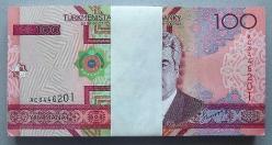TÜRKMENİSTAN=2005  100 Manat  P-18  ÇİL'  100 Adet Deste!