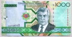 TÜRKMENİSTAN=2005  1000 Manat  P-20  ÇİL'