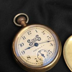 CEP SAATİ  ANTİKA ALTIN KAPLAMA OLDUKÇA YAŞLI CEP SAATİ ''SİMES COLOMBO'' U.S.A  CEP SAATİ 395