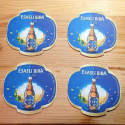 4 Adet Efes Pilsen Bira Bardak Altlığı - Esaslı Bira ( Kullanılmamış )