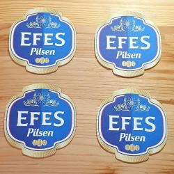 4 Adet Efes Pilsen Bira Bardak Altlığı - Esaslı Bira ( Kullanılmamış )
