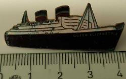 ESKİ DÖNEM İNGİLTEREDEN ALINMA GEMİ FİGÜRLÜ ELİZABETH İBARELİ ORİJİNAL MİNELİ YAKA ROZETİ RR2AA1 ÇOK ÇOK NADİRDİR