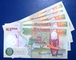 ZAMBİYA=2005  1000 Kwacha P-44d  ÇİL'  POLYMER  5 Adet!