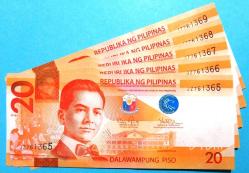 Efemera - FİLİPİNLER=2012  20 Piso  P-206  ÇİL'  5 Adet! - kitantik - kitaLog