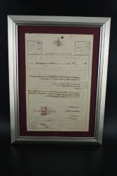 LOT.6 » ÇERÇEVELİ ESKİ OSMANLI TAPU  (KİTAP RAF