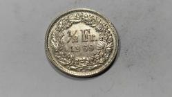 P39----MADENİ PARA-- 1969 İSVİÇRE 1/2 FRANK