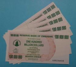 ZİMBABWE=2008 100000000 Dollars P-58   ÇİL'  5 Adet!