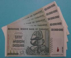 ZİMBABWE=2008 50000000 Dollars P-79   ÇİL'  5 Adet!