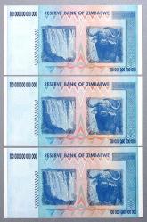 ZİMBABWE=2008 100 Trilyon  Dollars P-91  ÇİL'  3 Adet!