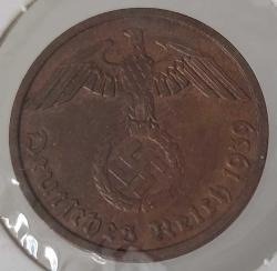 1939 ALMANYA REİCH NAZİ HİTLER DÖNEMİ BRONZ 2 PFENNİG ORİJİNAL PARASI ÇİL R1EE2 ÇOK ÇOK NADİRDİR