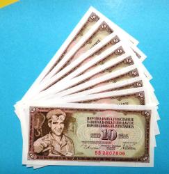 YUGOSLAVYA=1978  10 Dinar  P-87a  ÇİL' 10 Adet!