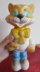 SOVYET RUSYA 1980'LERDEN ÇOK NADİR KAUÇUK (LASTİK) LEOPOLD KEDİ VİNTAGE BEBEK OYUNCAK FİGÜR 23.5 CM