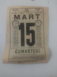 Efemera - BÜYÜK SAATLİ MAARİF TAKVİMİ : 15 Mart 1975 Cumartesi TAKVİM YAPRAĞI - kitantik - kitaLog