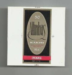 TEKEL ALTINBAŞ ESKİ RAKI ŞİŞESİ ETİKETİ...